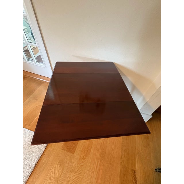 Wood 1900s English Rectangular Antique Mahogany Drop Leaf Side Table For Sale - Image 7 of 10