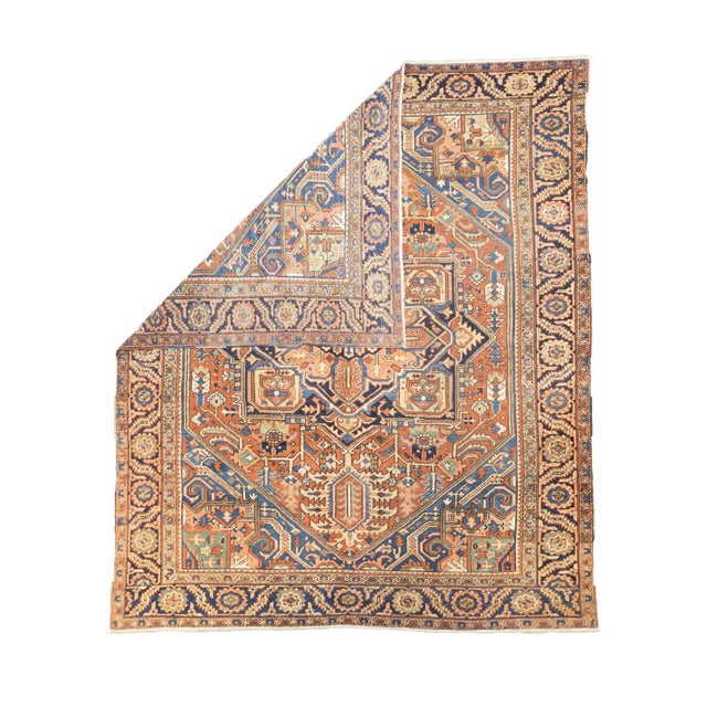 Fine Antique Persian Heriz Wool Rug 9’7” x 11’3”. The numerous rugs of the famous NW Persian weaving district, from small...