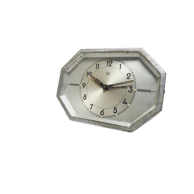 Silver Art Deco German Clock, 1930s For Sale - Image 8 of 8
