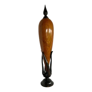 Ebony and Chakte Kok Wood Sculpture "Hollow Vessel" #14 by Don Comer Lacma