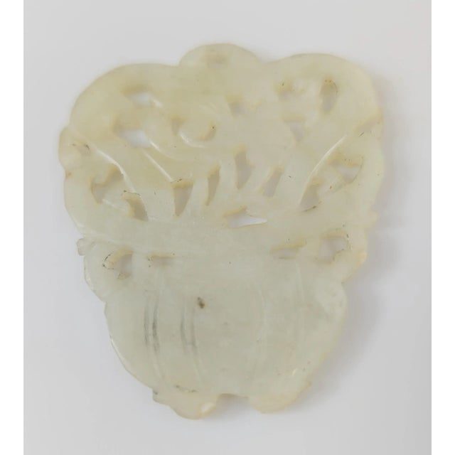 Celadon 20th Century Chinese Carved Celadon Gray Nephrite Jade Pendant Plaque For Sale - Image 8 of 9
