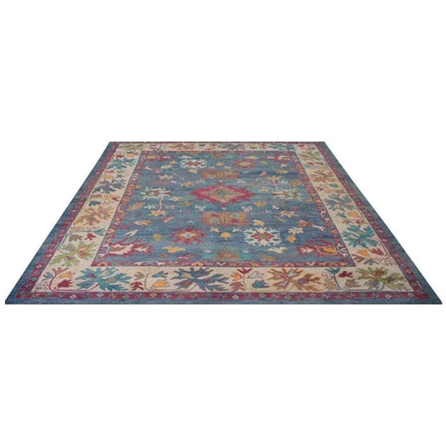 Traditional Handwoven Turkish Oushak Area Rug 9'5" X 12'10" For Sale - Image 3 of 6