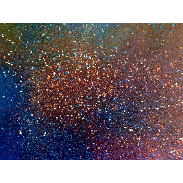 Mid 20th Century A Signed Mid-Century Glistening Abstract Painting of the Cosmos, by Lemmy For Sale - Image 5 of 7