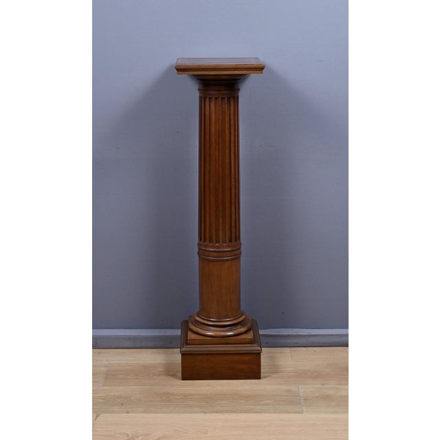 Antique Louis XVI Style Walnut Column, 1800s For Sale - Image 11 of 16