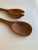 Vintage wooden salad serving fork and spoon 14"L , No makers mark in excellent condition.