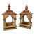 Vintage Asian-Inspired Pagoda Lantern Stands With Distressed Finish and Faux Verdi Gris Copper Roofs, a Pair For Sale