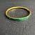 Late 20th Century Vintage Malachite Inlay Bangle Bracelet Brass Gold Tone Thin For Sale - Image 5 of 9