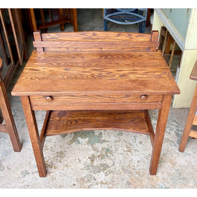 Mission Early 20th Century Stickley Brothers Style Mission Oak Postcard Desk For Sale - Image 3 of 12