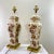 1970’s Pair Ginger Jar Lamps With Flower Motif. White, Deep Amber With Gold Accents on Brass Base For Sale In Atlanta - Image 6 of 13