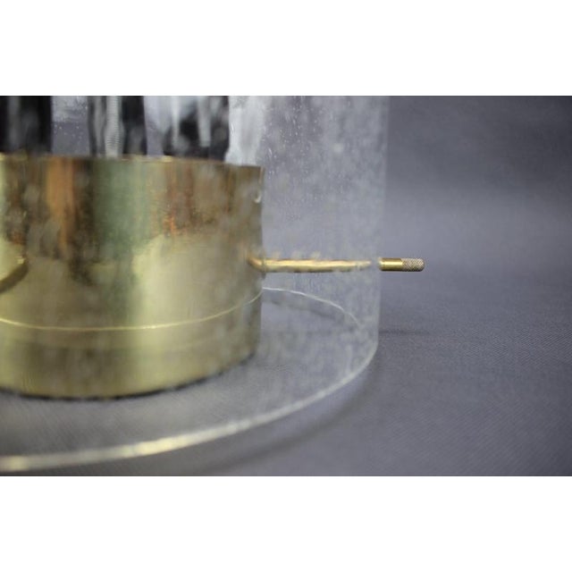 German Brass and Textured Glass Ceiling Lights, 1970s, Set of 2 For Sale - Image 3 of 13