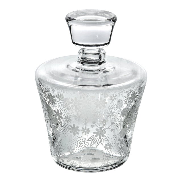 Mid 20th Century Signed Baccarat Millefleurs Crystal Flacon, French Vanity Bottle For Sale