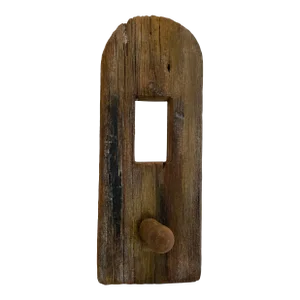 Vintage Rustic Wood Wall Hanging Mirror With Hat Peg