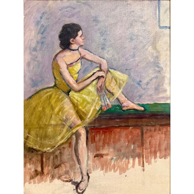 1930s Louis Kronberg, Post Impressionist Ballet Dancer Oil Painting Louis Kronberg French Ballerina For Sale - Image 5 of 9