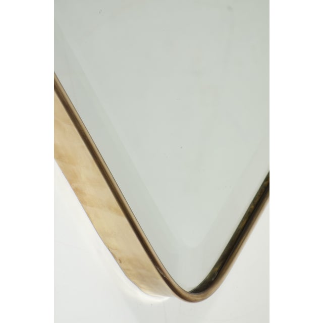 Art Deco Modern Italian Design Brass Wall Mirror, 1930 For Sale - Image 4 of 9