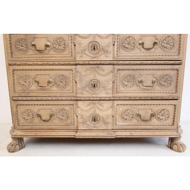 19th Century Bleached Oak Chest of Drawers For Sale - Image 10 of 18
