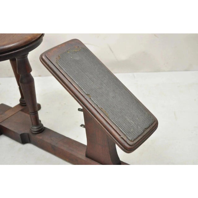 Early 20th Century Antique Jacobean Walnut Shoe Shine Box Stool Vintage Retail Store Decor Footrest For Sale - Image 5 of 8