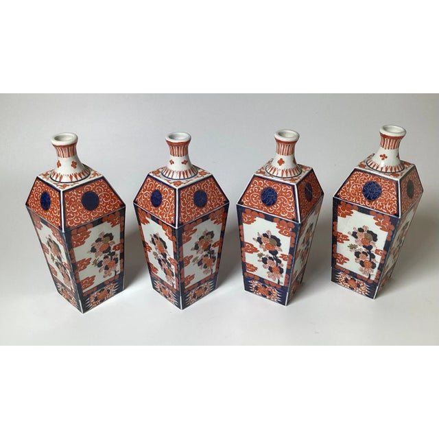Meiji Period Imari Bottle Form Vases - Set of 4 For Sale - Image 4 of 8