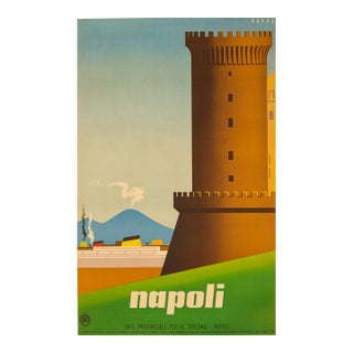 Rare Italian Travel Poster Napoli by Mario Puppo C1950 Rare Italian Enit Poster For Sale