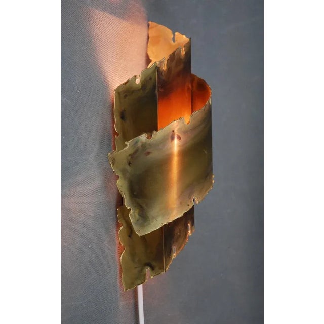 Mid-Century Modern Brass Wall Lamp by Svend Aage Holm Sørensen for Thea Metal, 1960s For Sale - Image 3 of 8