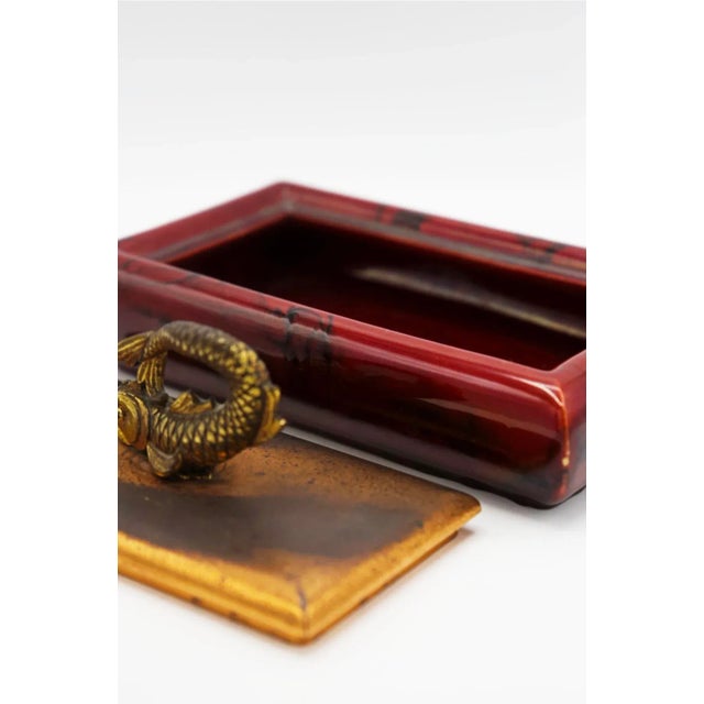Beautiful cigar case made of red parchment in the 1950s by Giorgio Tura, fine Italian manufacture. The cigar case is very...