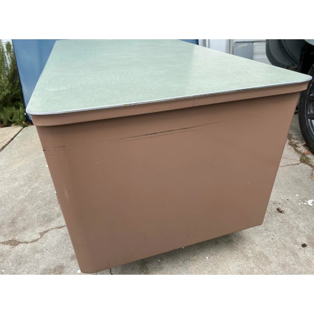 Vintage General Fireproofing Company Metal Tanker Desk For Sale - Image 10 of 13
