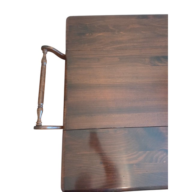1970s Ethan Allen Old Tavern Pine T Cart Bar Server Liquor Drop Leaf For Sale - Image 15 of 18