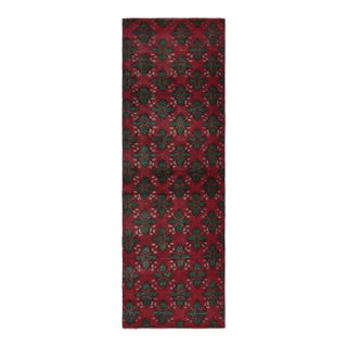 Vintage Turkish Runner, Red and Green With All-Over Floral Patterns – Rug & Kilim For Sale