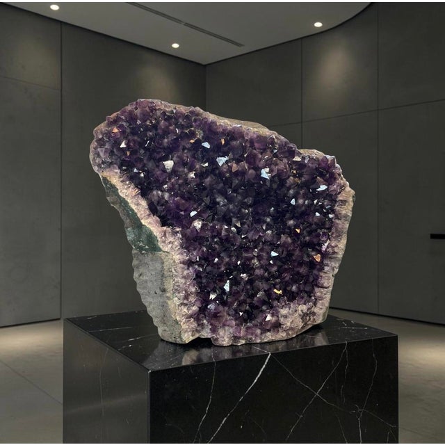 Museum-Scale Uruguayan Amethyst Geode Flower – Aaa Grape Jelly Purple Druzy, 27" For Sale - Image 4 of 11