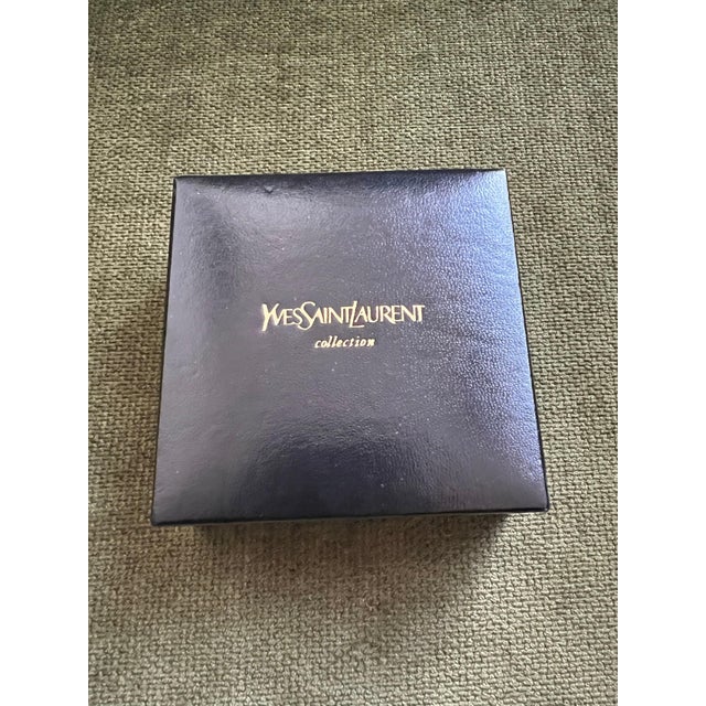 Gold YVES SAINT LAURENT YSL Gold Plate Cufflinks & Tie Tack Clip Set, Original Case For Sale - Image 8 of 18
