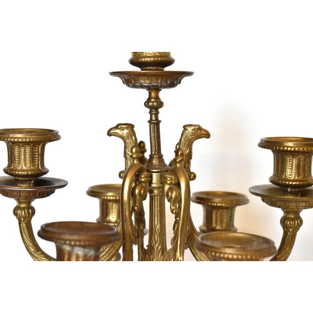 Mid 20th Century Italian Empire Brevettato Pink Marble & Ormolu Candelabra - a Pair For Sale - Image 5 of 10