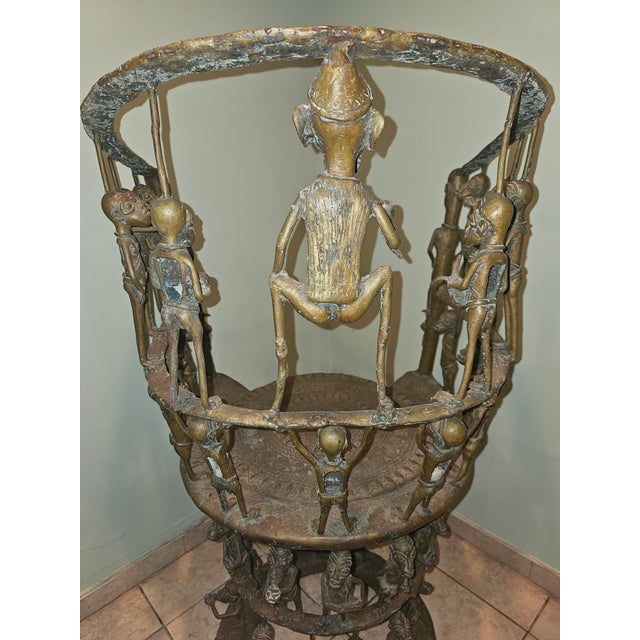 Mid 20th Century Cameroon Bronze Female Ceremonial Throne For Sale - Image 10 of 14
