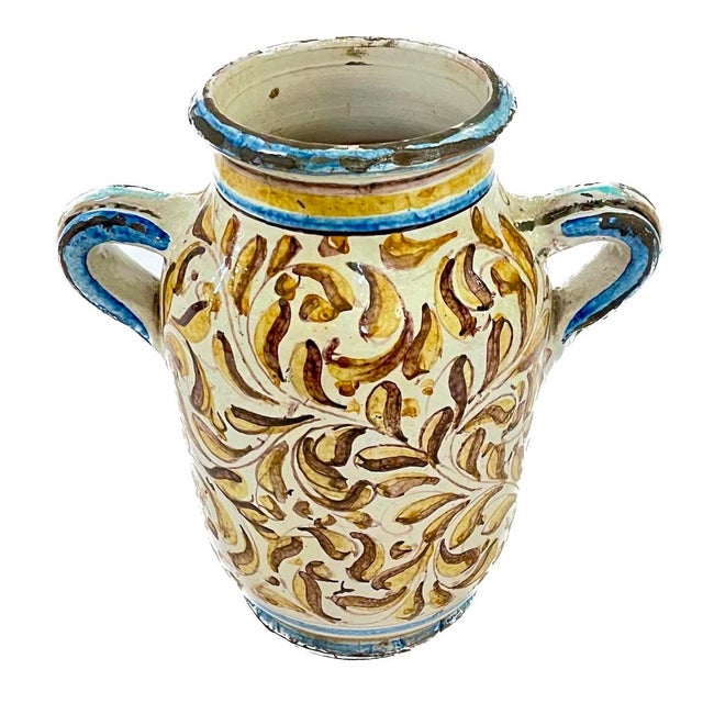 Traditional Vintage Italian Handpainted Chicory Urn Jar For Sale - Image 3 of 5