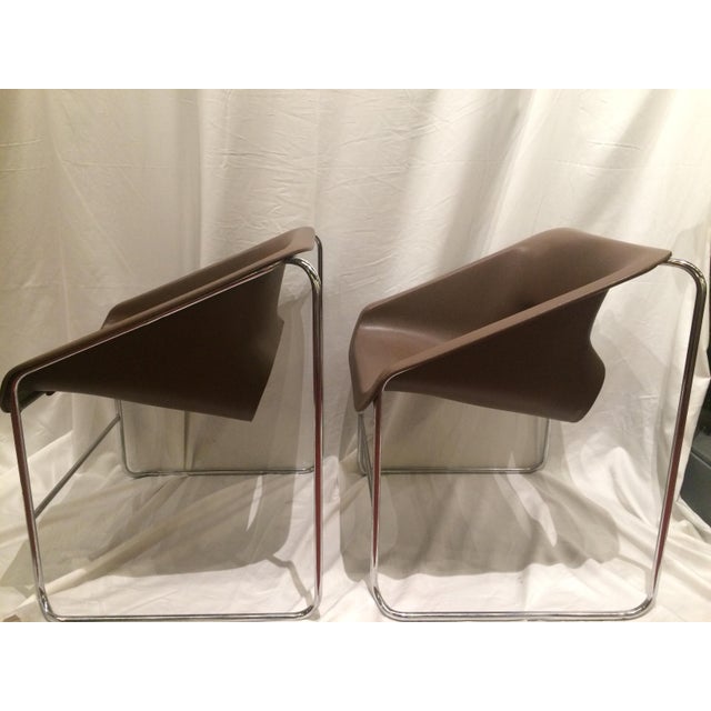 Brown Paul Boulva Chairs A Pair