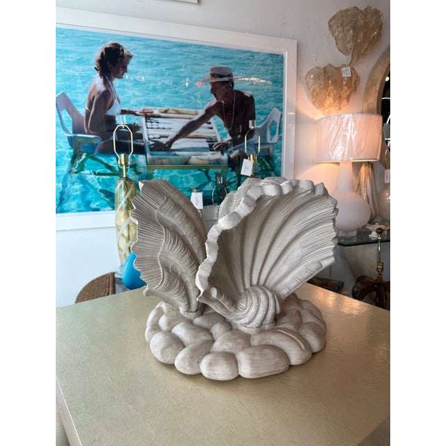 Vintage Italian Carved Wood Scalloped Clam Seashell Shell Coffee Cocktail Table For Sale - Image 12 of 13