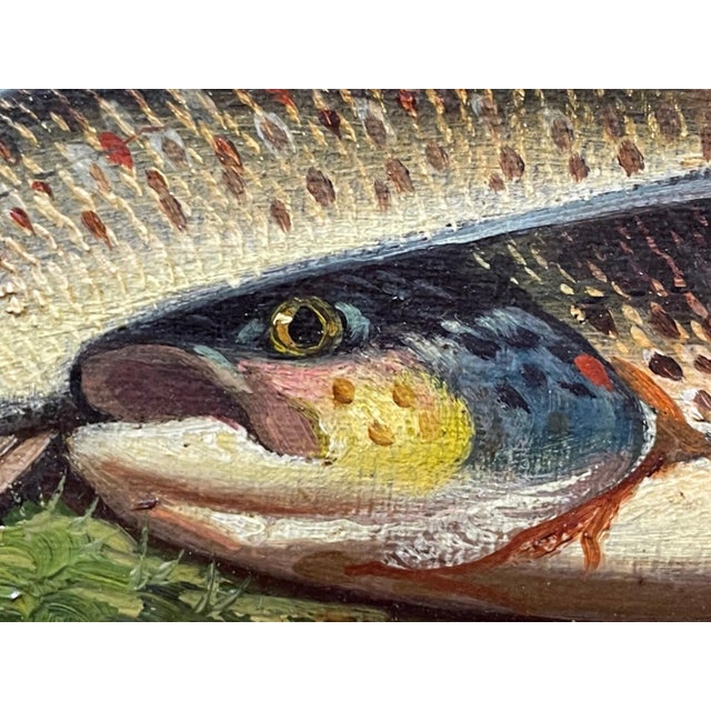 Scottish Angling Fishing Oil Painting – “Burn Trout” by James B. Russell, c.1914 For Sale - Image 11 of 18