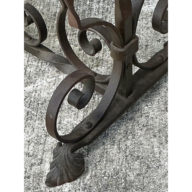 Metal Vintage Addison Mizner Stone Top Table For Sale - Image 7 of 12