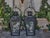 Black Mid 20th Century English Country House Iron Lanterns with Glass Panels, Unwired - a Pair For Sale - Image 8 of 8