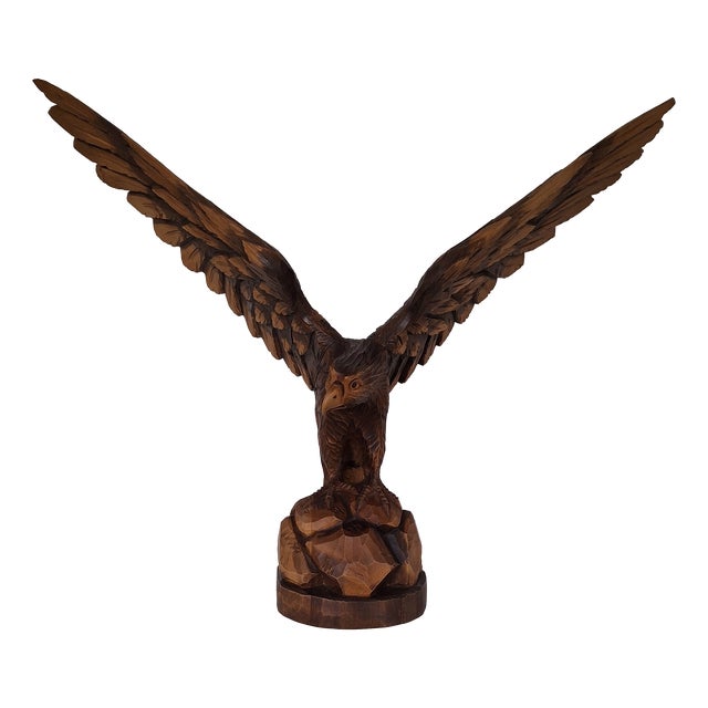 Hand-Carved Eagle Figure by Ernst Huber, 1970s For Sale