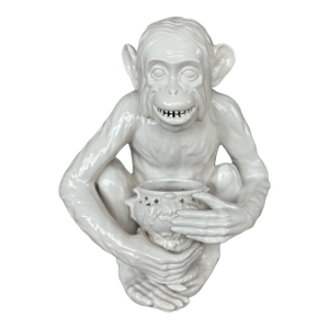 1950s Large Italian Glazed Ceramic Monkey