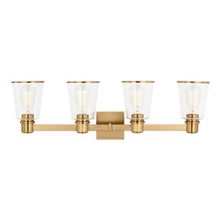 Chapman & Myers by Visual Comfort Studio Alessa 4-Light Bath Vanity Sconce in Burnished Brass For Sale