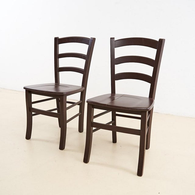 Pair of glazed wooden chairs height: 87 width: 45 additional information style: vintage production period: 1950 – 1959...