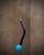 Murano Round Blue Glass and Brass Pendant Light, 1960 For Sale - Image 9 of 11