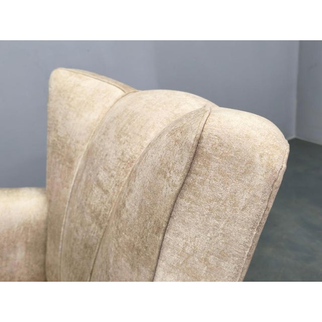 Mid-Century Italian Velvet Lounge Armchair, 1950s For Sale - Image 6 of 10