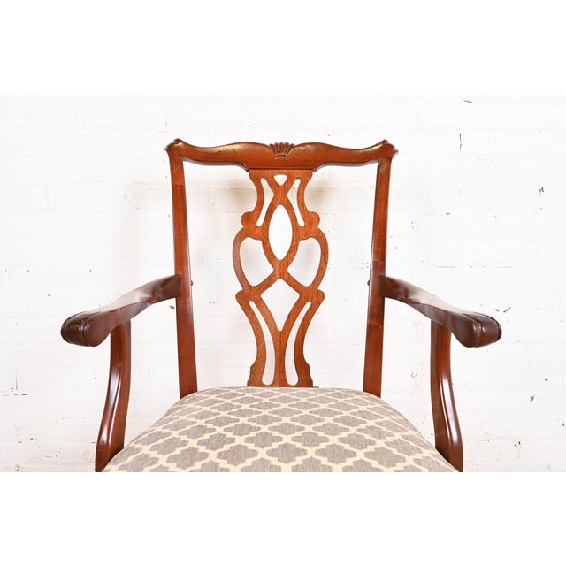 Wood Baker Furniture Style Georgian Carved Mahogany Dining Chairs, Set of Six For Sale - Image 7 of 12