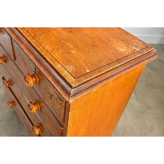 English 19th Century Faux Bois Painted Chest For Sale - Image 13 of 17