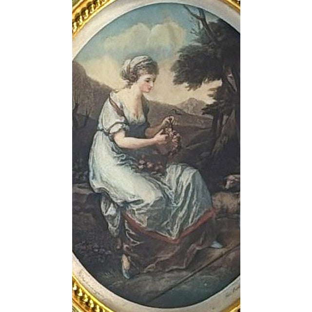 Mid 20th Century Thomas Burke After Angelika Kauffman Pair Oval Engravings in Gilt French Frames For Sale - Image 10 of 18