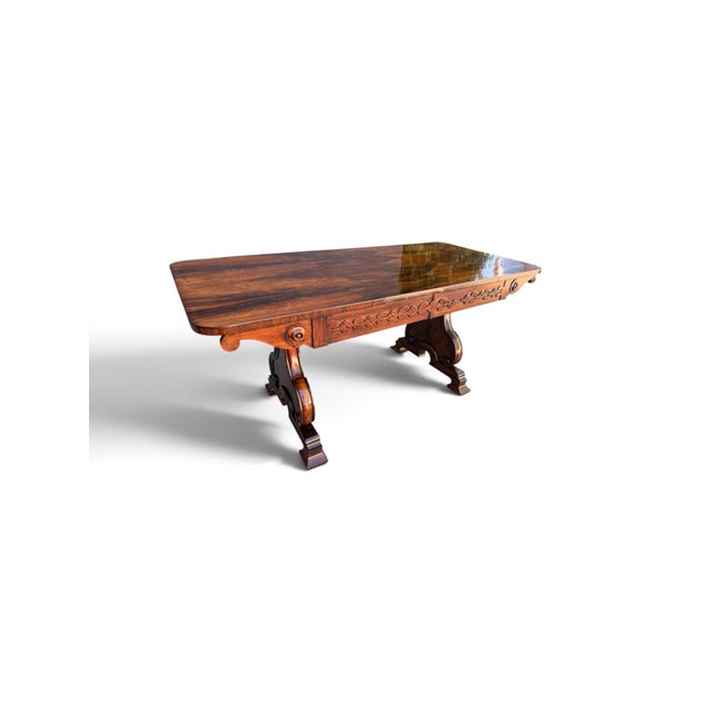 English Regency Rosewood Sofa Table / Partners Desk, Circa 1820 For Sale - Image 10 of 11