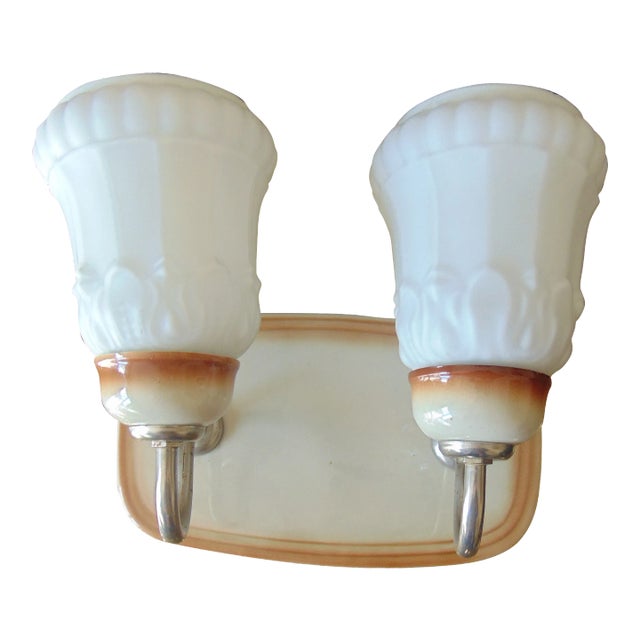 Vintage Mirostowice Ceramic Double Wall Lamp, 1960s For Sale