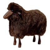 Lalanne Style Life-Size Sheep Stool or Sculpture - Brown Fur For Sale