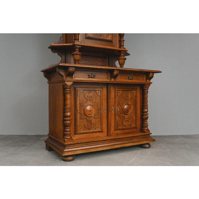 Wood Gründerzeit Cupboard in Oak, 1800s For Sale - Image 7 of 18
